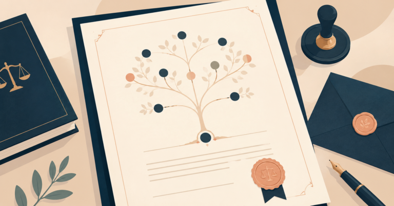 inheritance - inheritance legal document with a subtle family